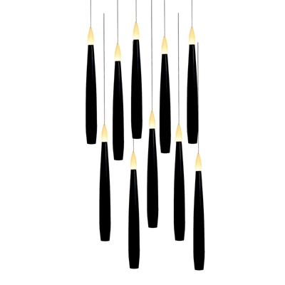 Kaars zwevend h15 cm zwart 10st - Annas collection