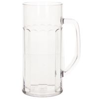 Onbreekbare bierpul ribbel transparant kunststof 56 cl/560 ml   -