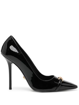 Versace escarpins en cuir à fini verni 110 mm - Noir