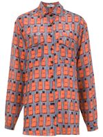 Amir Slama printed silk shirt - Bleu