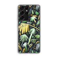Tropical Palms Dark: Samsung Galaxy S21 Ultra Transparant Hoesje