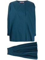 Issey Miyake Pre-Owned ensemble blouse-jupe plissé - Bleu - thumbnail