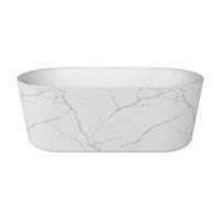 Best Design Vrijstaand Ligbad Bianco Marble 179x85x60 cm Mat Marmerlook Wit Incl. Waste