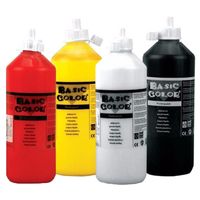 Voordeel set van 4x kleuren plakkatverf waterbasis van 4x 500 ml   -