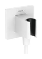 Hansgrohe FixFit E muuraansluitbocht met handdouchehouder, mat wit
