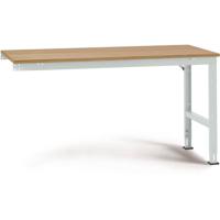 Manuflex AU6075.7035 Werk aanschuiftafel universele standaard met multiplex plaat, bxdxh = 1500 x 1200 x 760-870 mm Grijs-wit (RAL 7035) - thumbnail