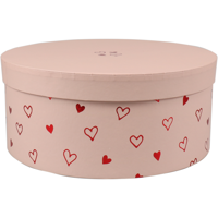 Geschenkdoos | Love Story | karton | 10cm | Ø22.5cm | roze | 16 stuks