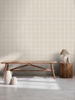 Behang Gentle Grid Rol Beige