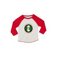 T-shirt baby lange mouwen rood/wit - FR - Wat gaan we doen vandaag - logo voor
