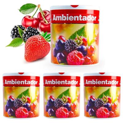 Geur gel Bessen geur - 4x - 95 gram - geur blikje - 6 x 7 cm - auto/interieurparfum/luchtverfrisser