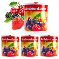 Geur gel Bessen geur - 4x - 95 gram - geur blikje - 6 x 7 cm - auto/interieurparfum/luchtverfrisser