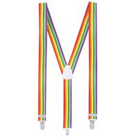 Regenboog kleuren bretels - voor volwassenen - Verkleed Feestartikel - Pride thema