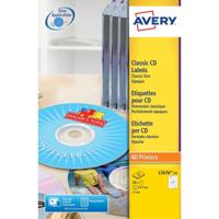 Etiket Avery L7676-25 CD full size mat wit 50stuks