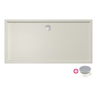 Douchebak Xenz Mariana | 180x80x4 cm | Incl.Afvoersifon-Chroom | Acryl | Rechthoekig | Pergamon glans