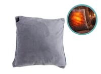 Silvergear Warmtekussen Grijs 40x40 cm - 3 standen - Elektrisch Verwarmd Kussen - Heating Pillow - USB Oplaadbaar - Draadloos Elektrisch Kussen - Infrarood