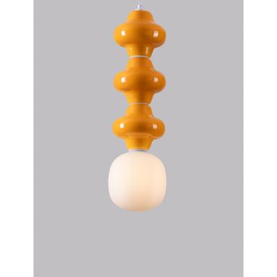 Lyora HanglampClio L oranje keramiek met wit glas - 9009120