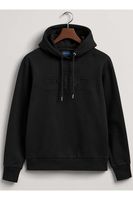 GANT Regular Fit Hooded Sweatshirt zwart, Effen - thumbnail