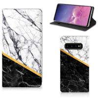 Samsung Galaxy S10 | Standcase | Marmer Wit Zwart - Origineel Cadeau Man