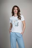 Elvira Casuals T-shirt Santorini E2 26-041 T-shirt Korte Mouw 15 Off White