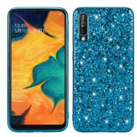 Glittery poeder schokbestendig TPU Case voor Galaxy A50 (blauw)