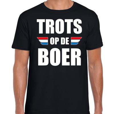 Boerenprotest shirt - Trots op de boer - t-shirt - zwart - voor heren Boerenprotest shirt - Trots op de boer - t-shirt - zwart - voor heren