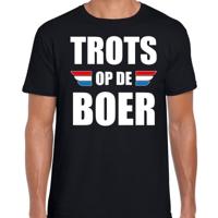 Boerenprotest shirt - Trots op de boer - t-shirt - zwart - voor heren