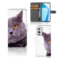 OnePlus 9 | Telefoonhoesje | Met pasjeshouder | Kat