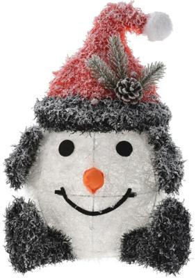 Sneeuwpop met muts LED 36 cm