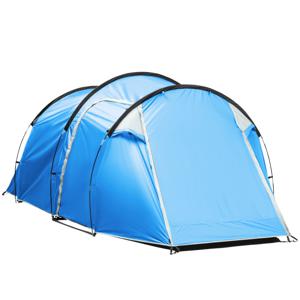 Outsunny Campingtent, Pop-up tent voor 2-3 personen, Voortent & Slaapgedeelte, Waterdicht, 426 x 206 x 154 cm, Lichtblauw