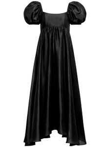 AZEEZA robe Rory mi-longue en soie - Noir