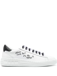 MSGM baskets en cuir à slogan imprimé - Blanc