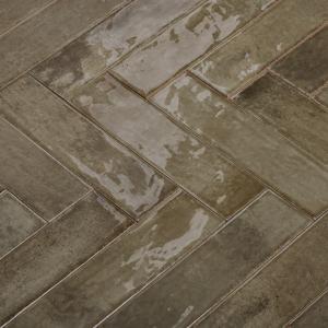 Dateg Wandtegel Brunei Gris Olijfgroen 6,5x25 Inhoud doos 0,82m2