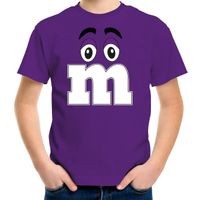 Verkleed t-shirt M voor kinderen - paars - jongen - carnaval/themafeest kostuum