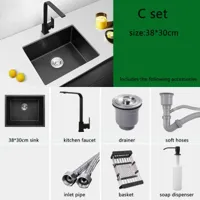 RVS Keukenwastafel met Kraan - Onderbouw | Enkele Kom | Rechthoekig | 2 Gaten | Geborstelde Afwerking