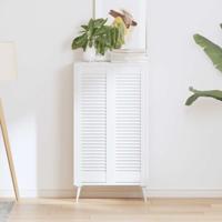 Kastdeuren louvredesign 2 st 99x29,5 cm wit