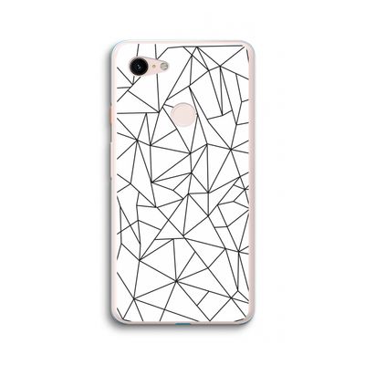 Geometrische lijnen zwart: Google Pixel 3 XL Transparant Hoesje