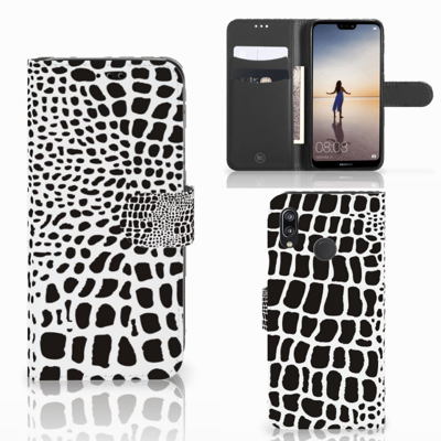 Huawei P20 Lite | Telefoonhoesje | Met pasjeshouder | Slangenprint