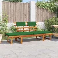 Tuinbank met kussens 2-in-1 190 cm massief acaciahout