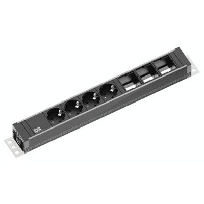 Bachmann 922.0071 Stekkerdoos Aluminium, Zwart Randaarde stekker 1 stuk(s)