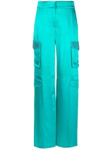 Genny pantalon satiné à poches cargo - Vert