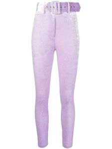 Patrizia Pepe pantalon à taille haute ceinturée - Violet