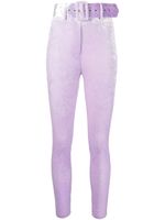 Patrizia Pepe pantalon à taille haute ceinturée - Violet - thumbnail