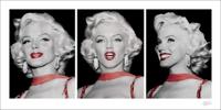 Kunstdruk Marilyn Monroe - Red Dress Triptych 100x50cm
