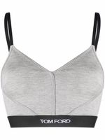 TOM FORD haut crop à bande logo - Gris