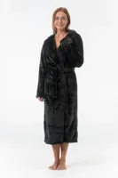 Gaubert lange dames badjas fleece - Capuchon - Warme winter ochtendjas - Badjassen dames - Copy - Copy