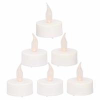 Anna's Collection LED theelichtjes - 12x stuks - wit - met timer functie - waxinelichtjes - kaarsen