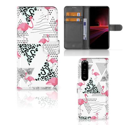 Sony Xperia 1 III | Telefoonhoesje | Met pasjeshouder | Flamingo Triangle
