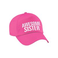 Awesome sister cadeau pet / cap voor zus roze voor dames   -