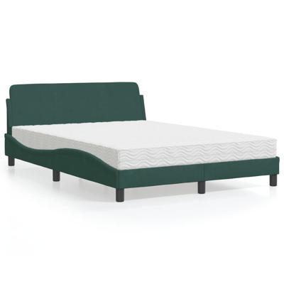 Bed met matras "Dover" fluweel donkergroen 120x200 cm