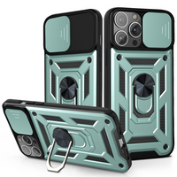 iPhone 15 Pro hoesje - Backcover - Rugged Armor - Camerabescherming - Extra valbescherming - TPU - Groen - thumbnail
